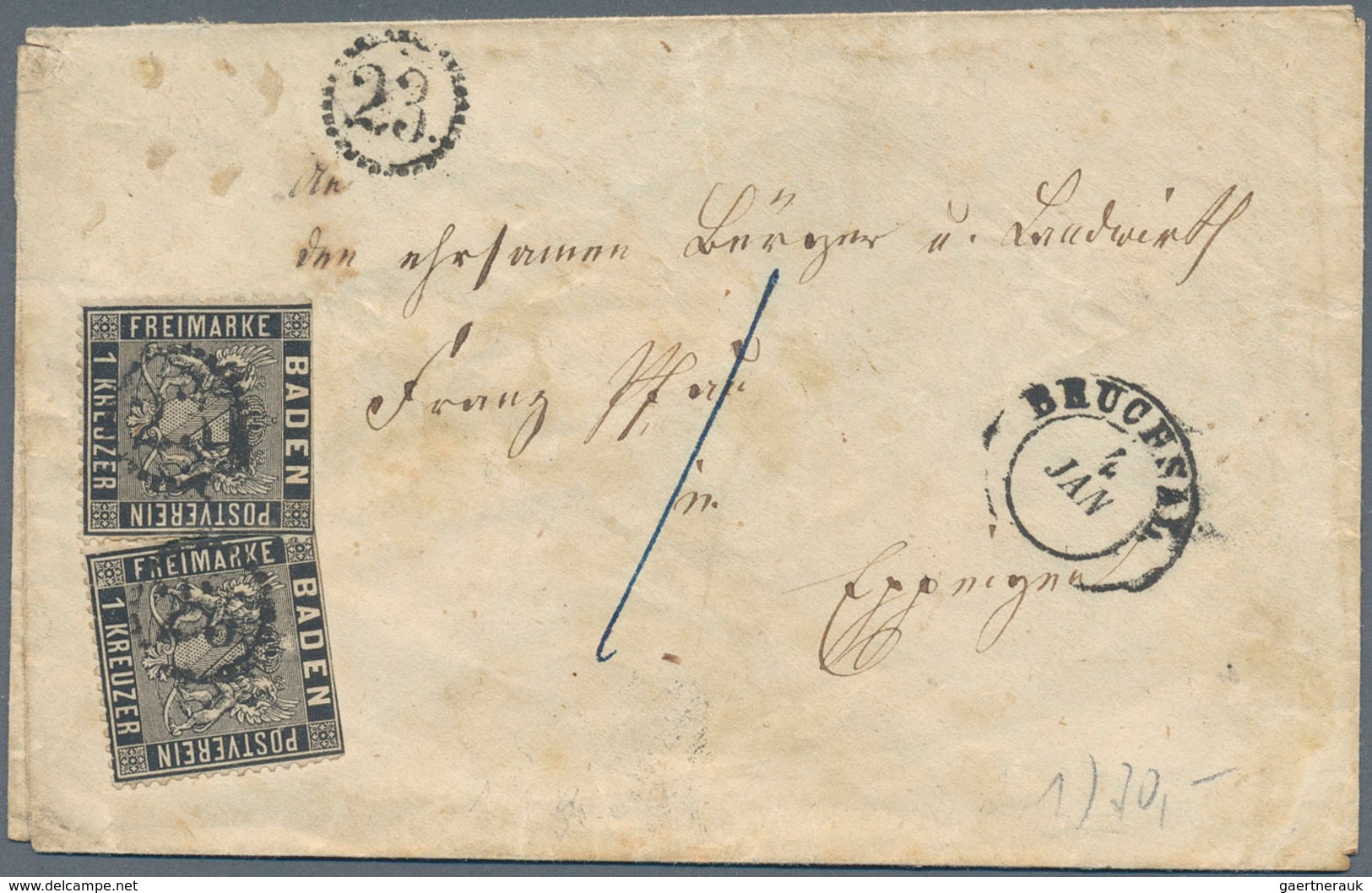 Baden - Marken und Briefe: 1852/1870 (ca.), hochwertige Partie von rund 85 Belegen mit guten Frankat