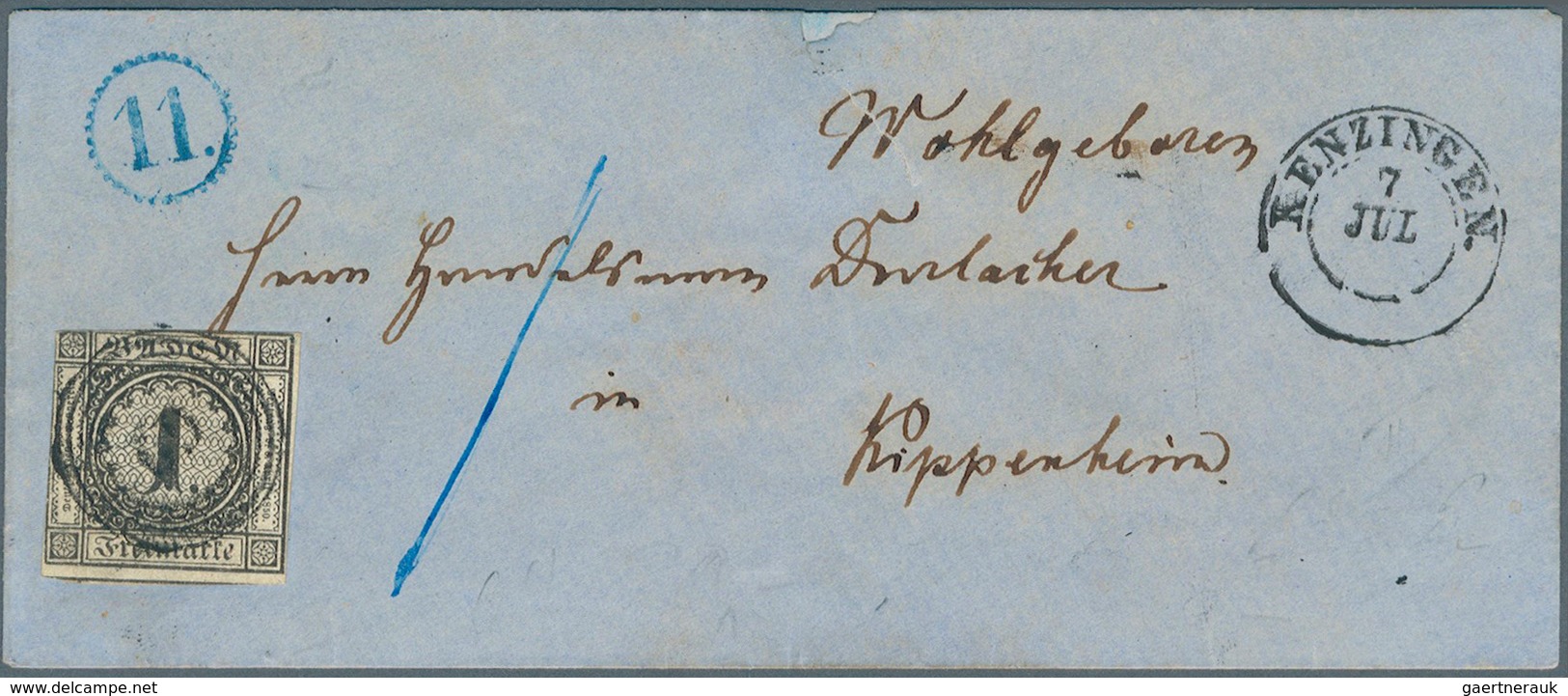 Baden - Uhrradstempel: 1851/1868, Interessante Zusammenstellung Von 17 Briefen Und Einigen Losen Mar - Sonstige & Ohne Zuordnung