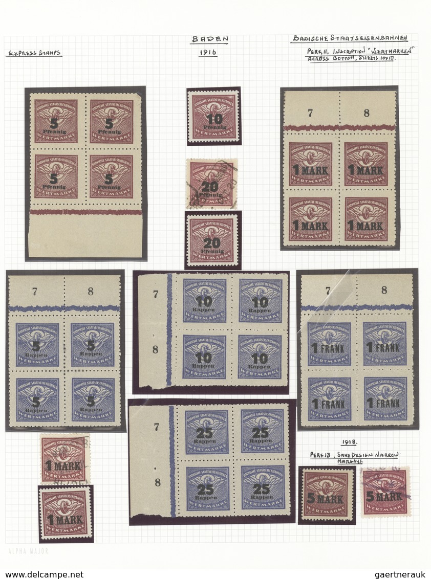 Baden - Besonderheiten: 1875/1930 (ca.), Fiskal-/Frachtmarken, Vielseitige Sammlung Von Ca. 220 Mark - Other & Unclassified