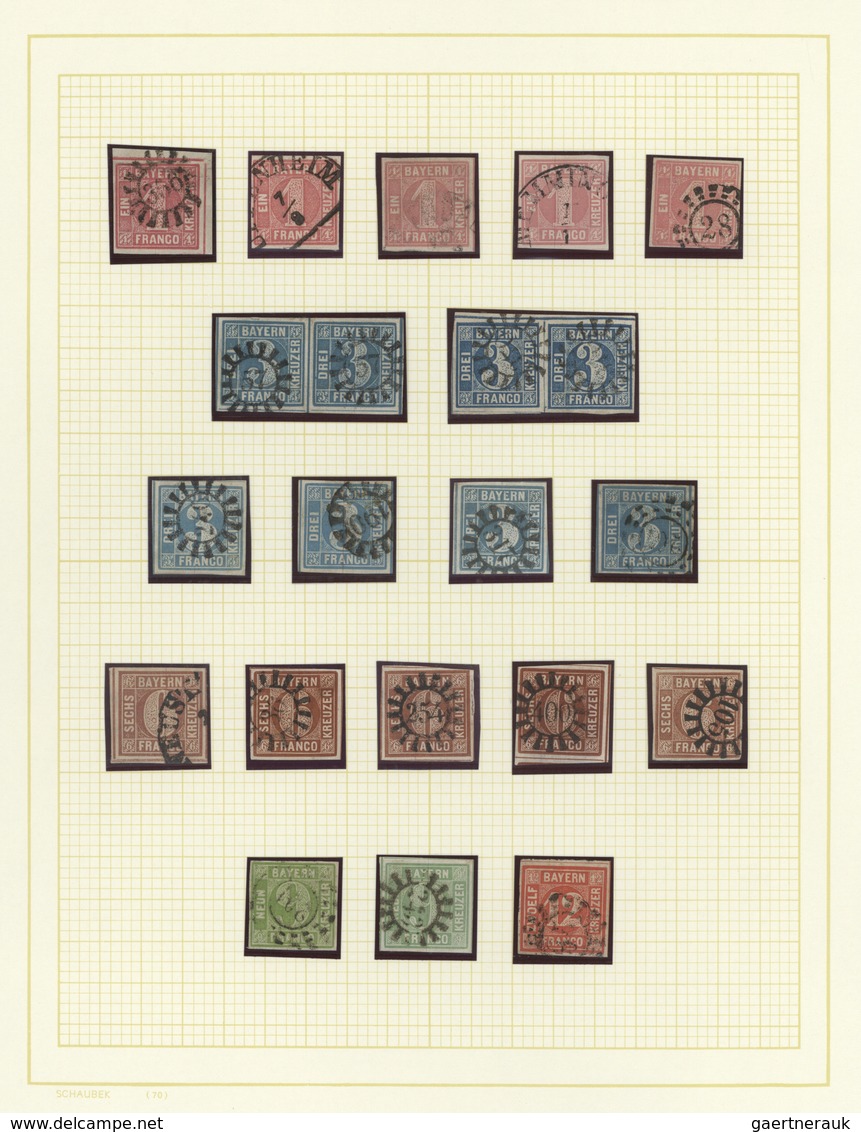 Bayern - Marken Und Briefe: 1849/1868, Saubere Gestempelte Sammlung Von 56 Marken Der Geschnittenen - Sonstige & Ohne Zuordnung
