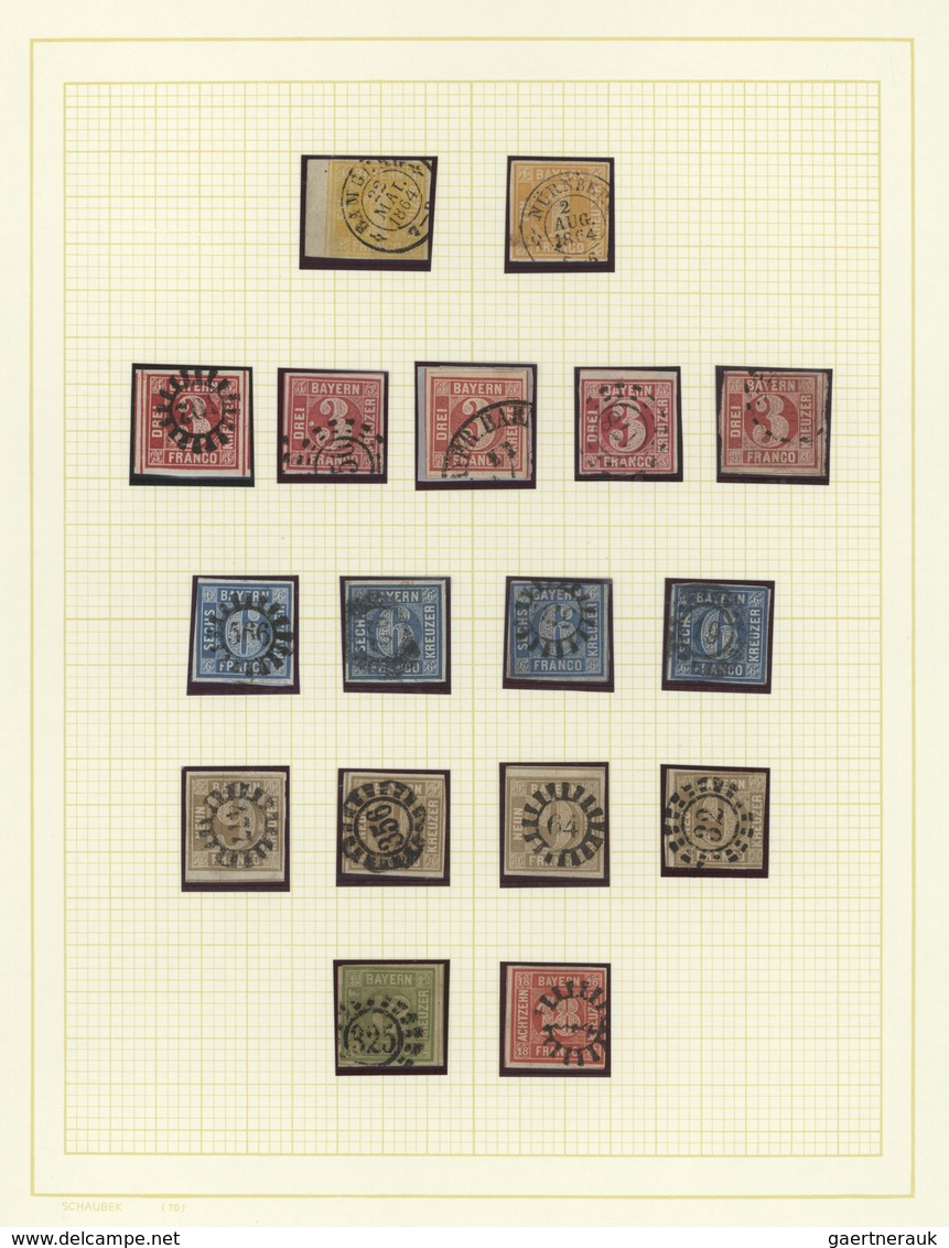 Bayern - Marken Und Briefe: 1849/1868, Saubere Gestempelte Sammlung Von 56 Marken Der Geschnittenen - Otros & Sin Clasificación