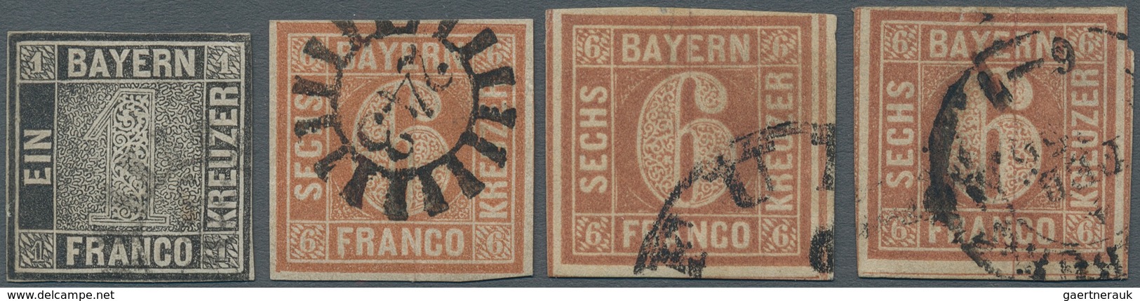 Bayern - Marken Und Briefe: 1849/1911, Gestempeltes Und Ungebrauchtes Lot Auf Steckkarten, Dabei MiN - Sonstige & Ohne Zuordnung