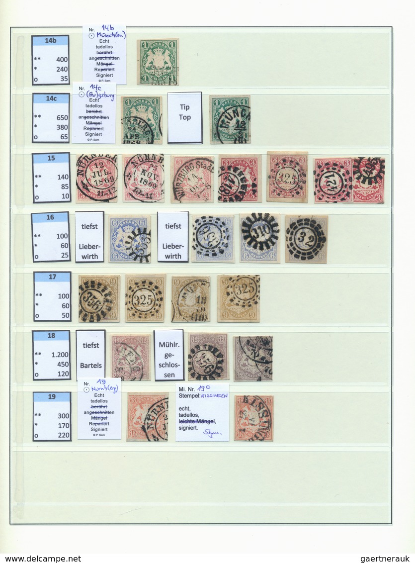 Bayern - Marken Und Briefe: 1849/1920, Umfassende Spezial-/Mehrfach-Sammlung In Vier Lindner-Ringbin - Sonstige & Ohne Zuordnung