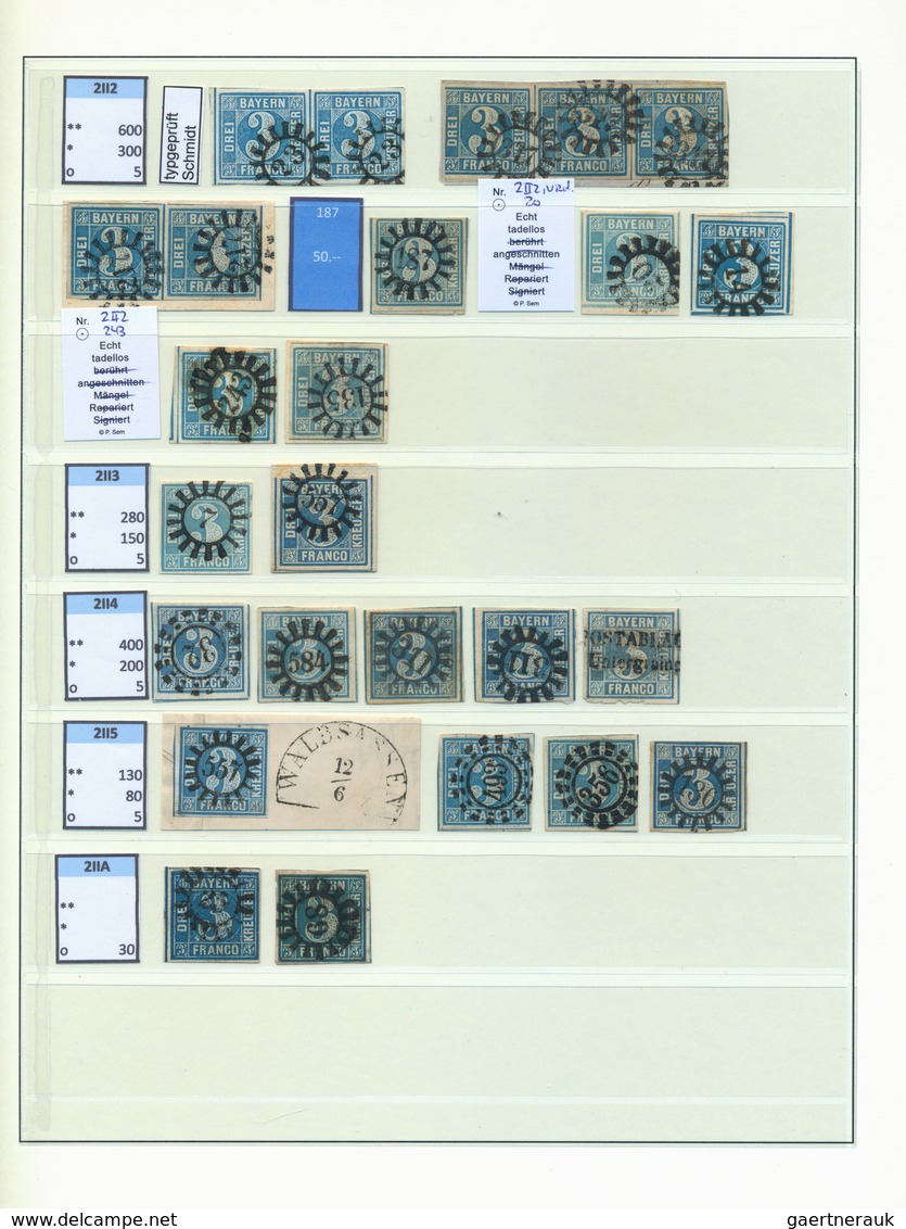 Bayern - Marken und Briefe: 1849/1920, umfassende Spezial-/Mehrfach-Sammlung in vier Lindner-Ringbin