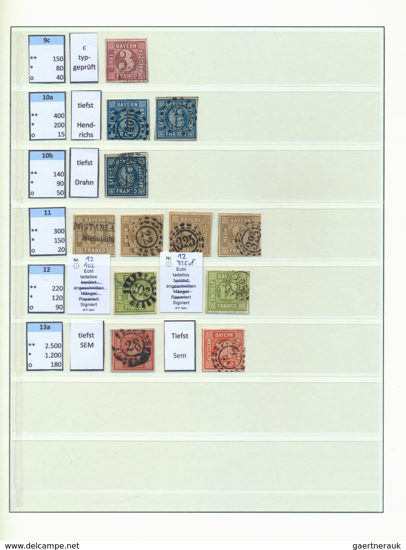 Bayern - Marken und Briefe: 1849/1920, umfassende Spezial-/Mehrfach-Sammlung in vier Lindner-Ringbin