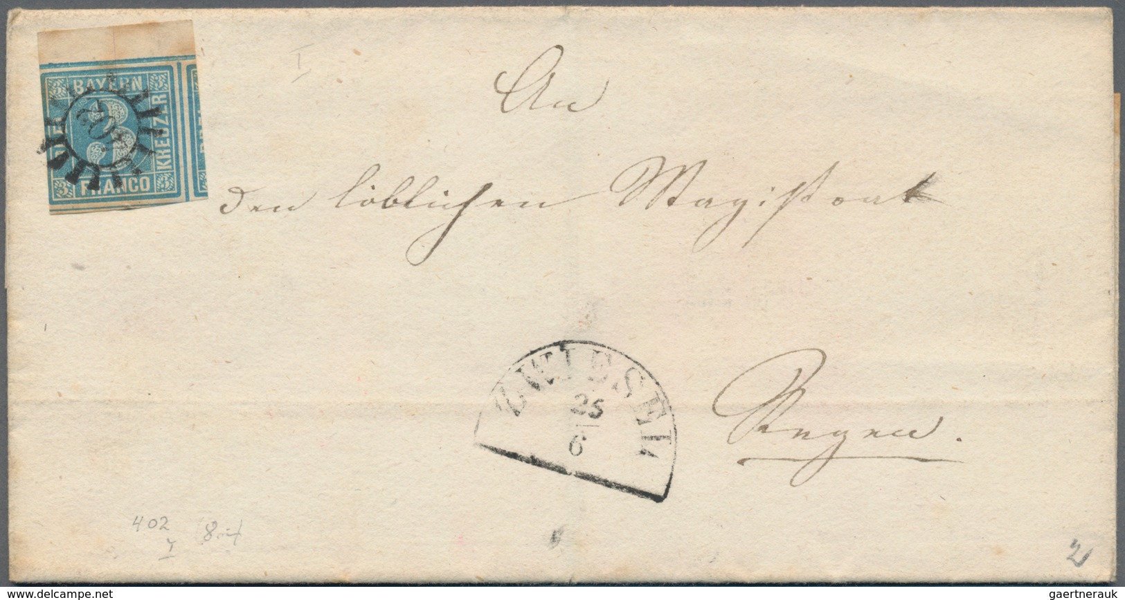 Bayern - Marken Und Briefe: 1850/1860 (ca.), Partie Von Ca. 46 Briefen Mit Frankaturen Der Quadratau - Autres & Non Classés