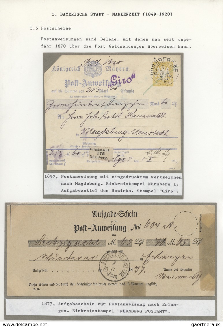 Bayern - Marken Und Briefe: 1850/1920, Marken Und Poststempel Am Beispiel Einer Heimatsammlung Nürnb - Other & Unclassified