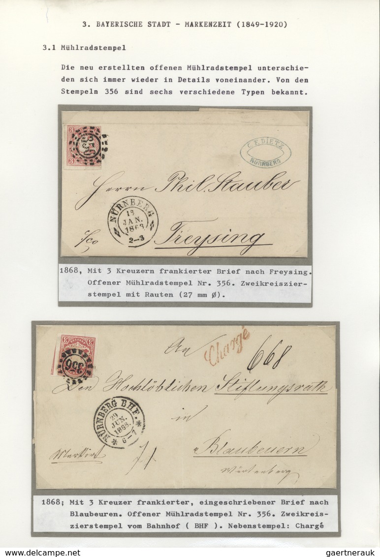 Bayern - Marken Und Briefe: 1850/1920, Marken Und Poststempel Am Beispiel Einer Heimatsammlung Nürnb - Other & Unclassified