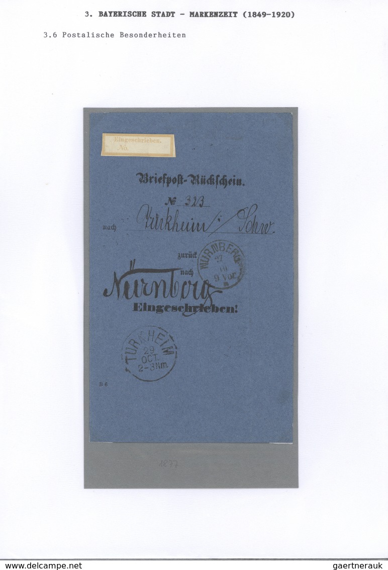 Bayern - Marken und Briefe: 1850/1920, Marken und Poststempel am Beispiel einer Heimatsammlung Nürnb