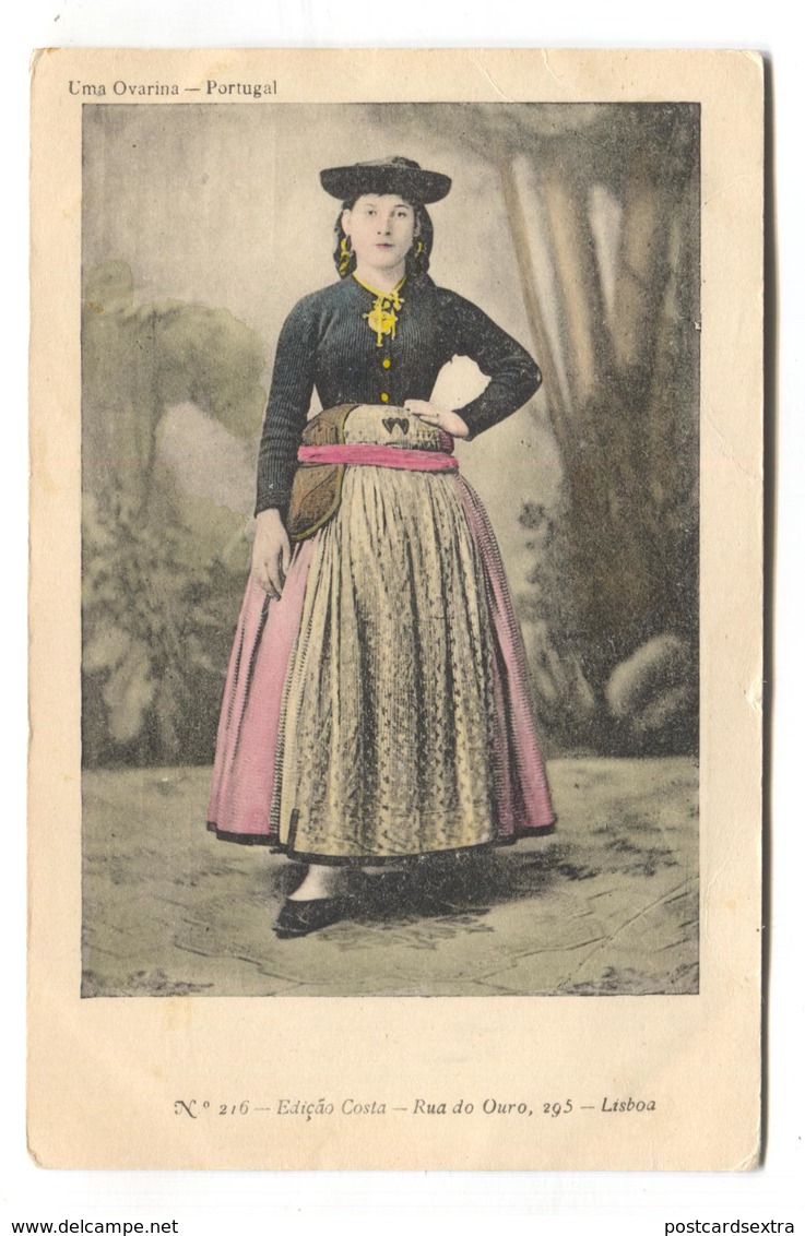 Portugal - Uma Ovarina, Woman In Traditional Costume - Postcard From 1902 - Other & Unclassified