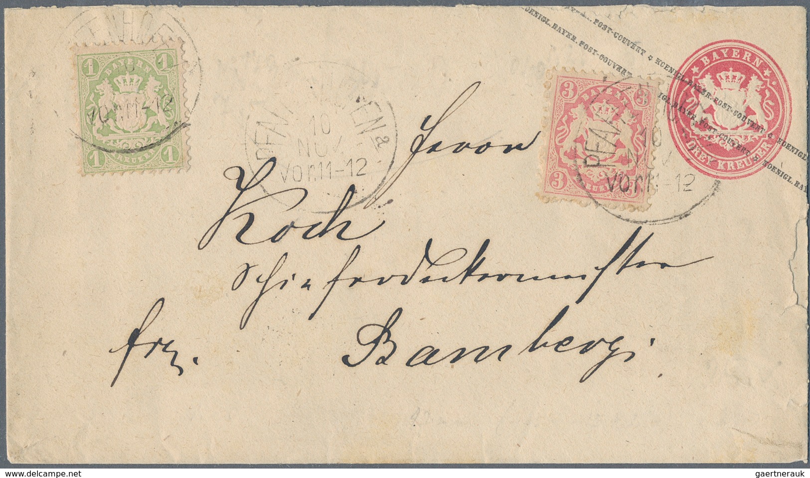 Bayern - Marken Und Briefe: 1853/1870 (ca.), Partie Mit Rund 150 Belegen, Dabei Seltene Farb- Und Bu - Sonstige & Ohne Zuordnung