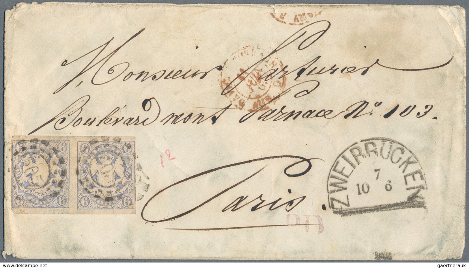 Bayern - Marken Und Briefe: 1853/1870 (ca.), Partie Mit Rund 150 Belegen, Dabei Seltene Farb- Und Bu - Other & Unclassified
