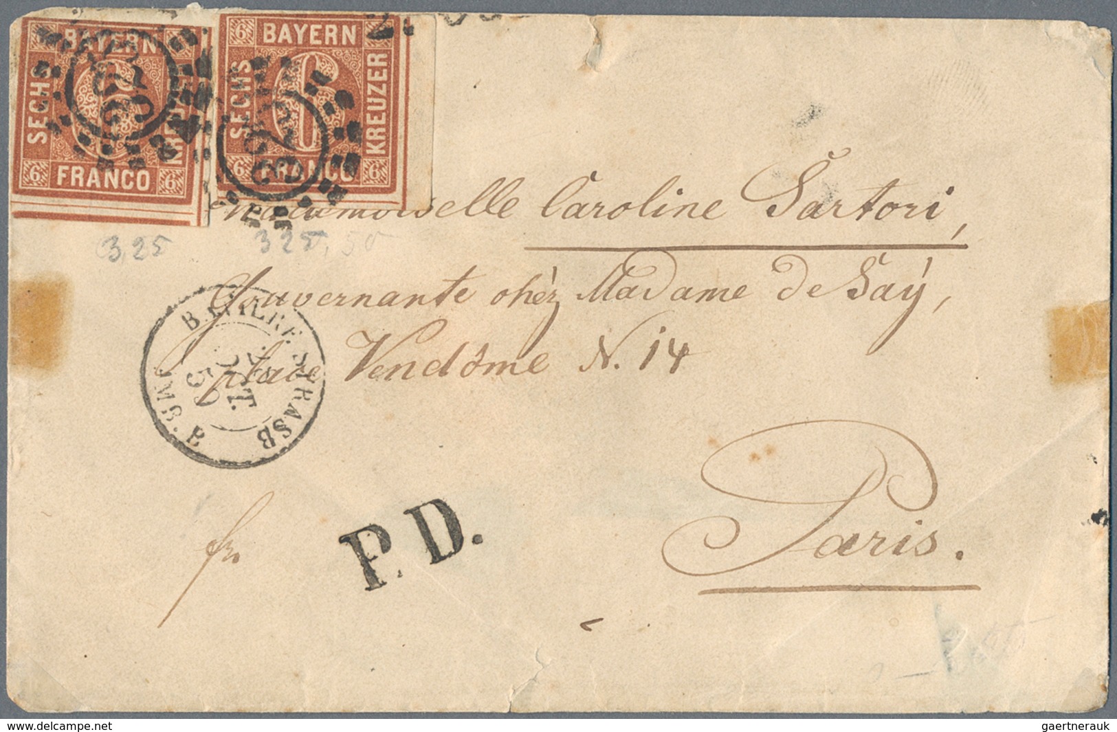 Bayern - Marken und Briefe: 1853/1870 (ca.), Partie mit rund 150 Belegen, dabei seltene Farb- und Bu