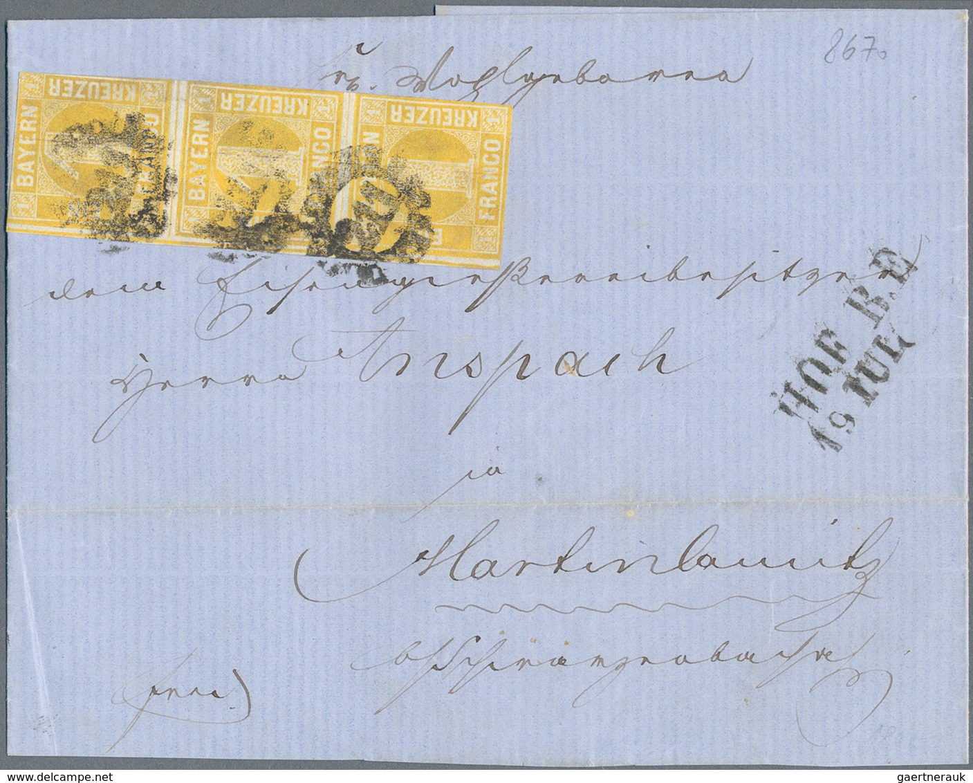 Bayern - Marken und Briefe: 1853/1870 (ca.), Partie mit rund 150 Belegen, dabei seltene Farb- und Bu