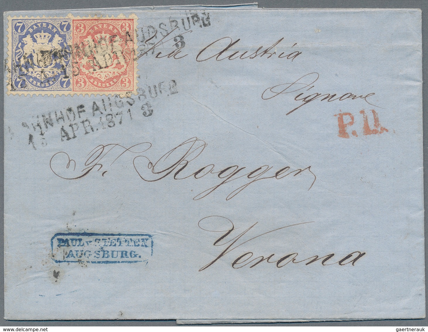 Bayern - Marken und Briefe: 1853/1870 (ca.), Partie mit rund 150 Belegen, dabei seltene Farb- und Bu