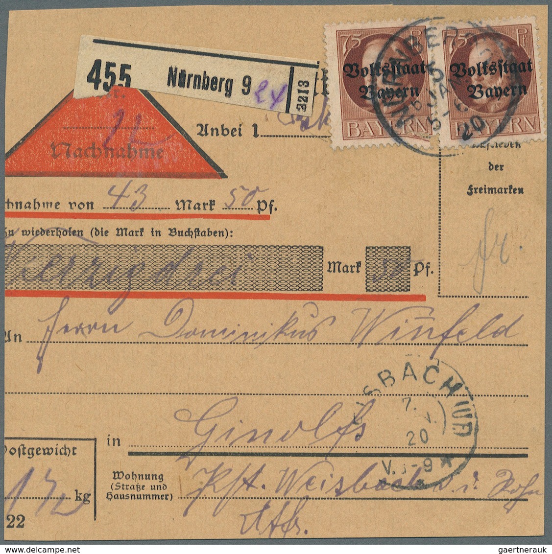 Bayern - Marken Und Briefe: 1911/1920, Luitpold, Ludwig Und Sonstige Ausgaben, überwiegend Einzel-, - Other & Unclassified