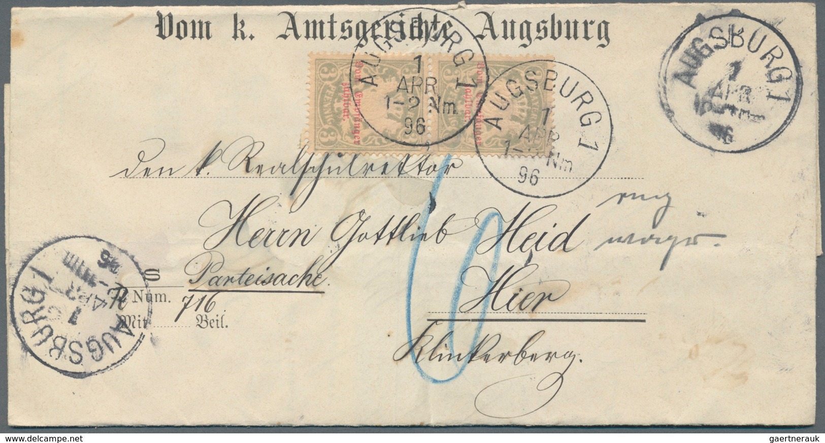 Bayern - Marken Und Briefe: 1912 - 1920 Dienst Und Porto: über 60 Meist Etwas Größerformatige Dienst - Other & Unclassified