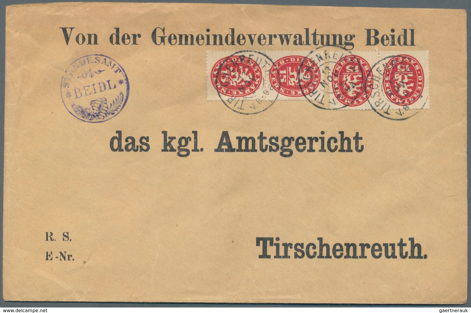 Bayern - Marken Und Briefe: 1912 - 1920 Dienst Und Porto: über 60 Meist Etwas Größerformatige Dienst - Other & Unclassified
