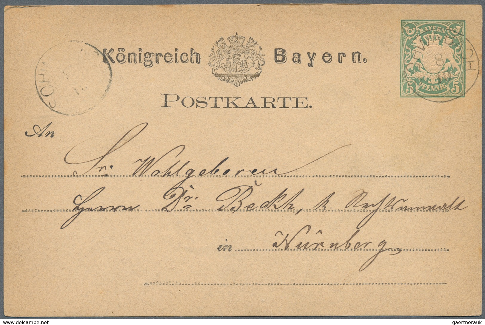 Bayern - Ganzsachen: 1875/84, Sammlung Von Ca. 691 Fast Ausschließlich Gebrauchten Ganzsachenkarten - Other & Unclassified