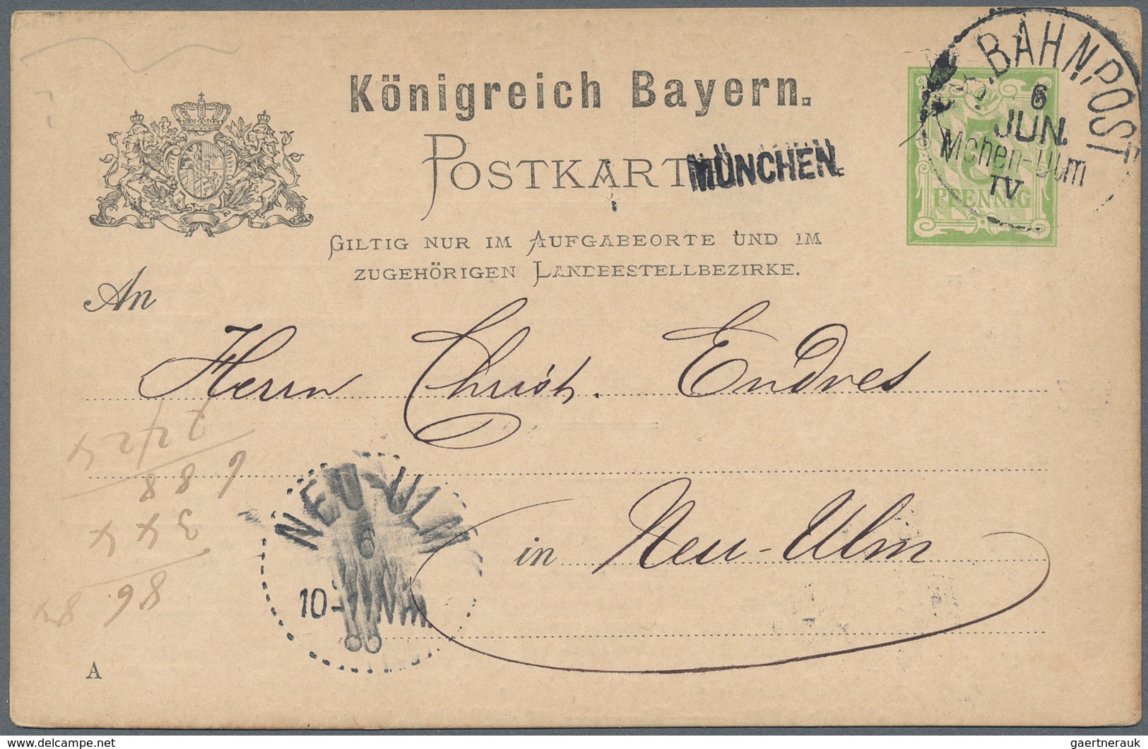 Bayern - Ganzsachen: 1886/88, Sammlung Von Ca. 860 Gebrauchte Ganzsachenkarten, Dabei Auch Einige Mi - Other & Unclassified