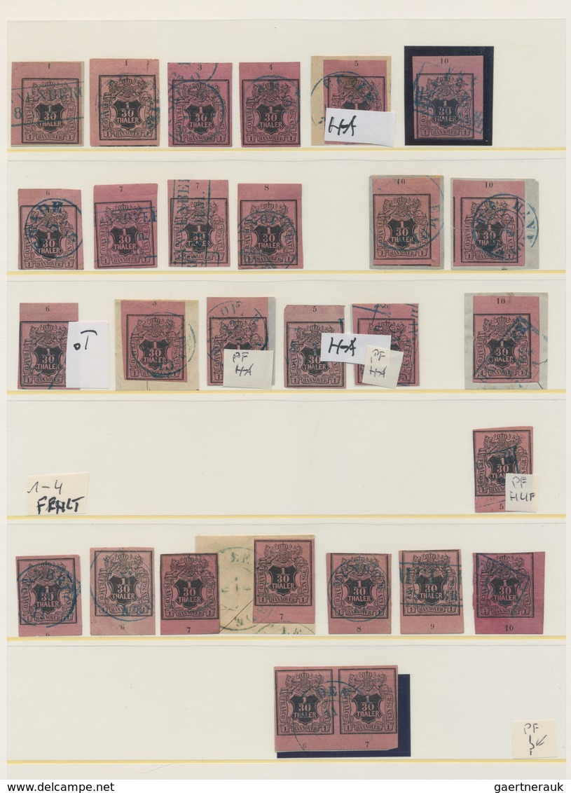 Hannover - Marken Und Briefe: 1850/1857, Gestempelte Spezialsammlung Von Ca. 335 Marken Der Wappenau - Hannover