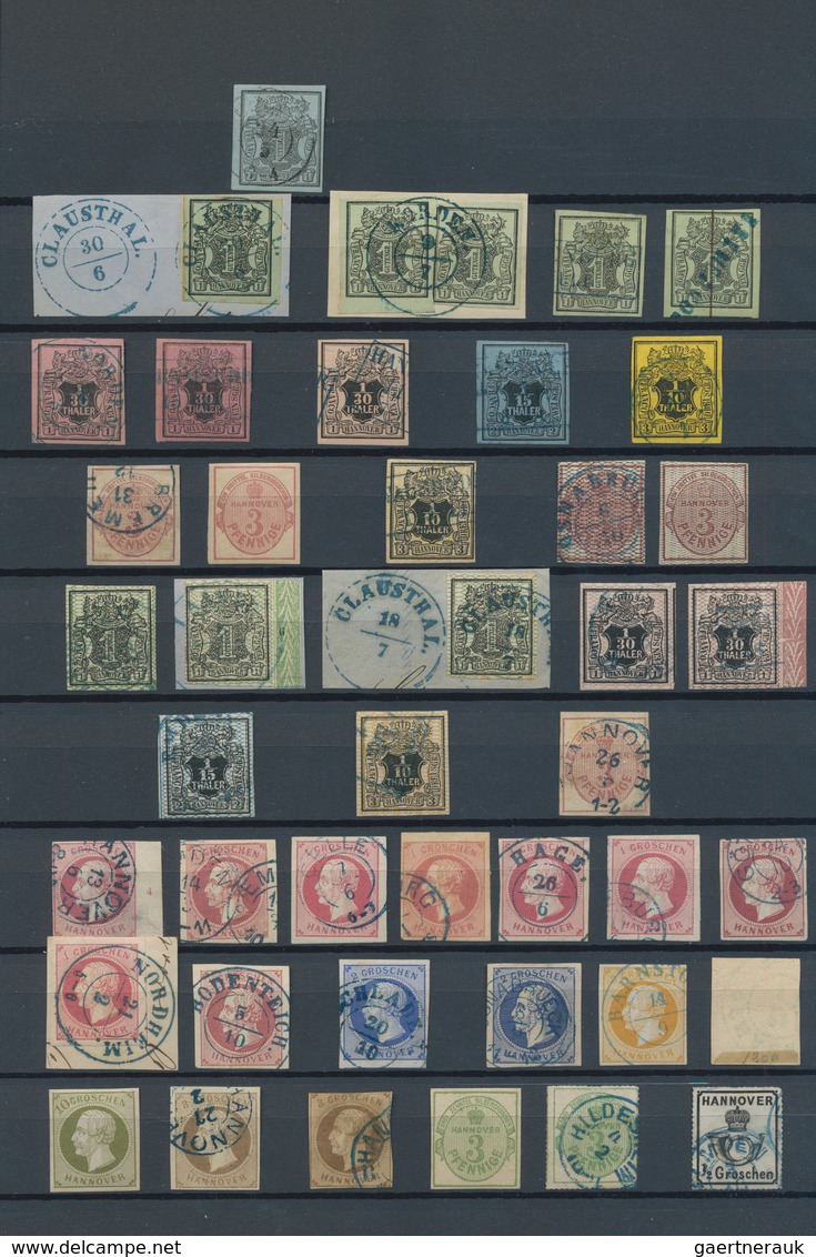 Hannover - Marken Und Briefe: 1850/1864, Saubere Gestempelte Und Ungebrauchte Sammlung Mit Ca. 58 Ma - Hannover