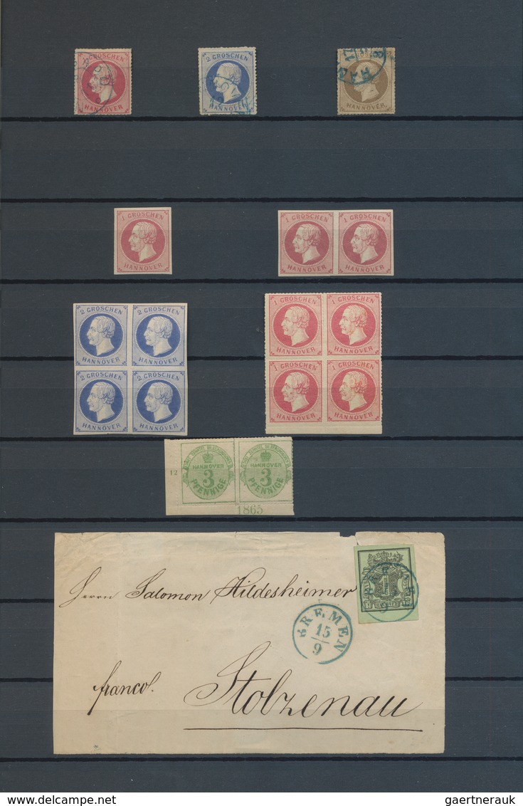 Hannover - Marken Und Briefe: 1850/1864, Saubere Gestempelte Und Ungebrauchte Sammlung Mit Ca. 58 Ma - Hanover