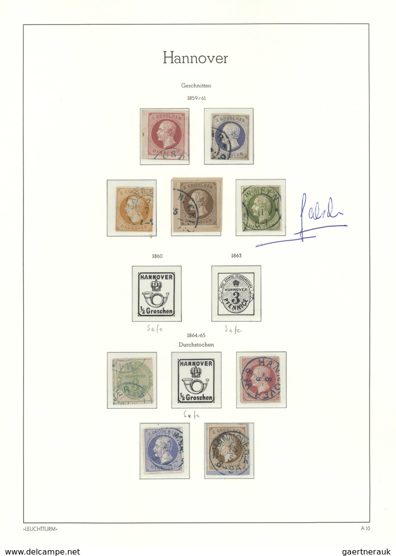 Hannover - Marken Und Briefe: 1850/1870 (ca.), Gestempelte Sammlung Von Ca. 47 Marken Auf Lindner-Bl - Hanover