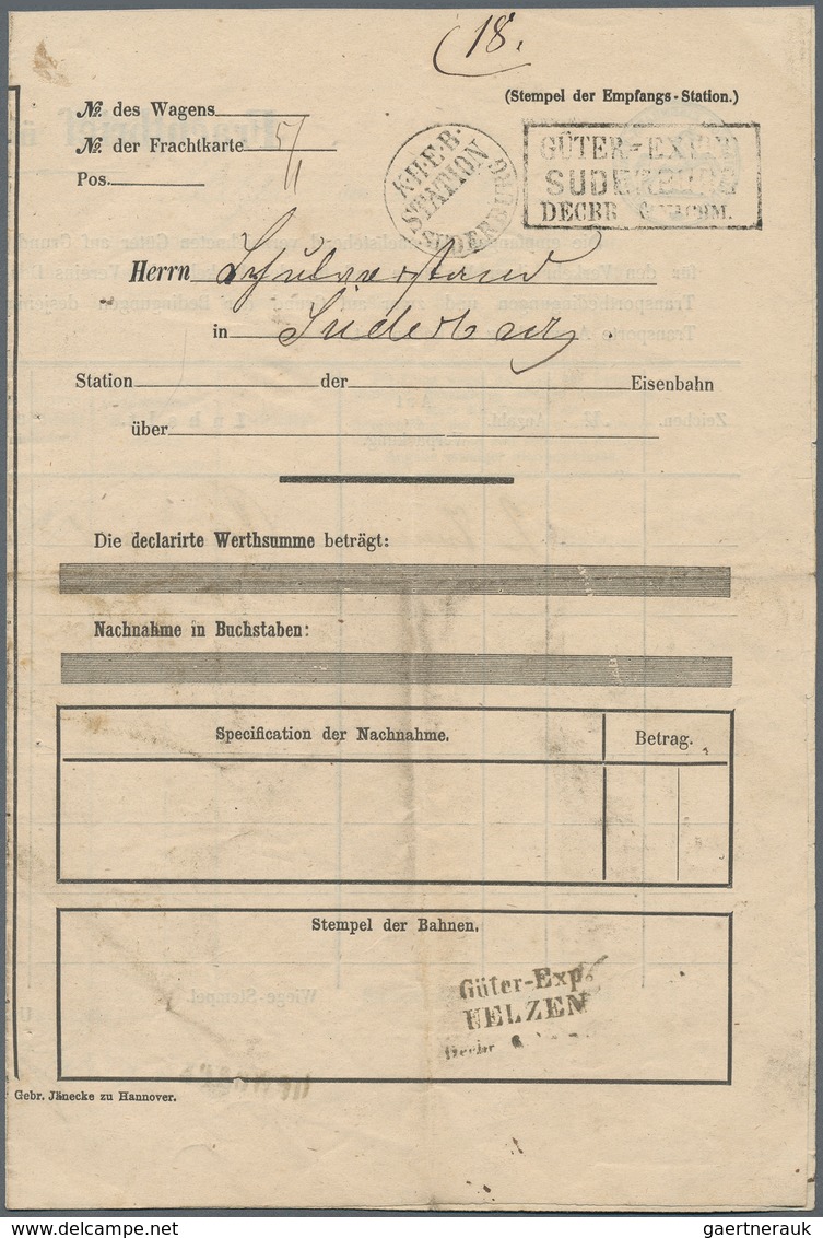 Hannover - Langstempel: SUDERBURG 1856/1866, Spezial-Sammlungspartie Mit Fünf Briefen Und Zwei Frach - Hannover