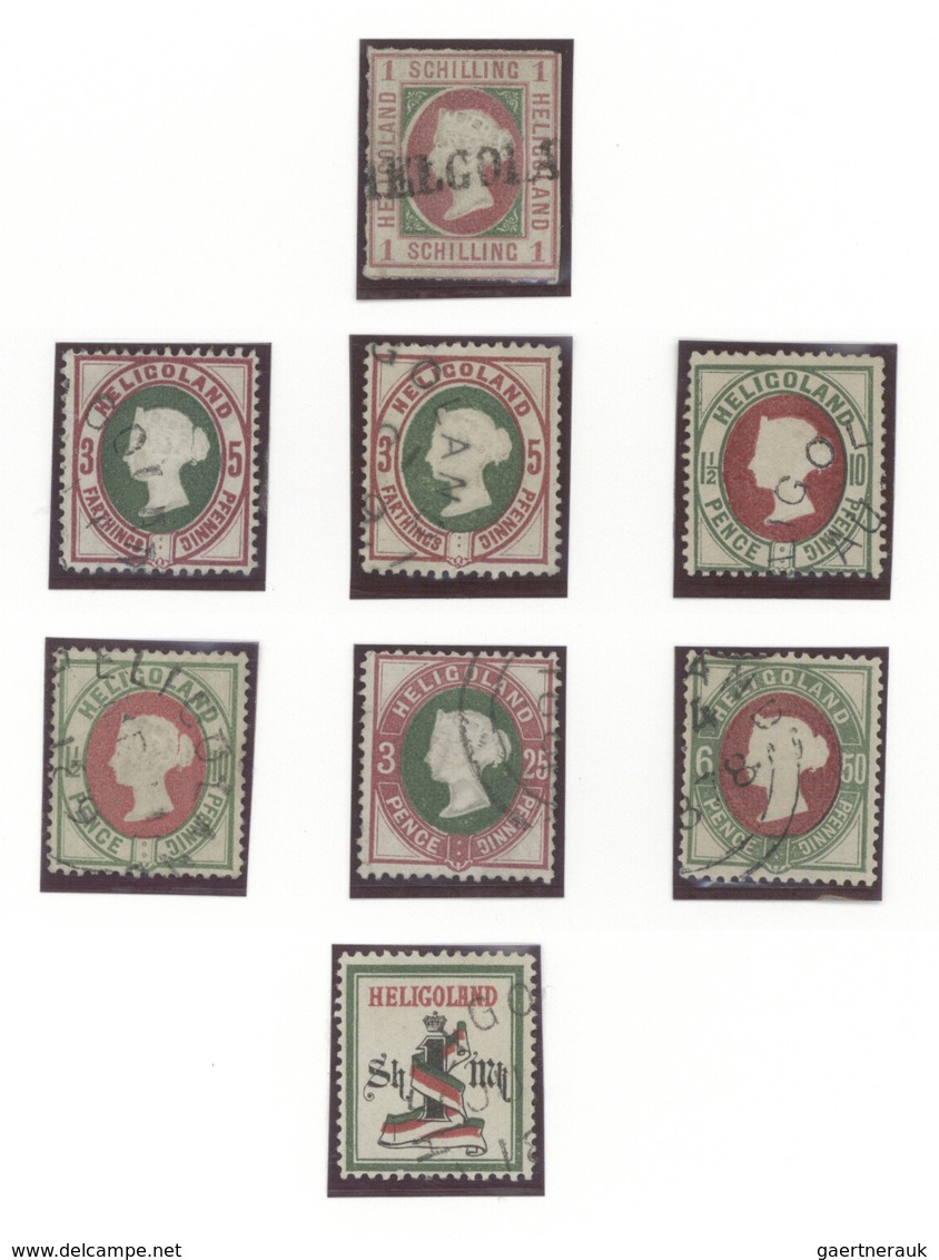 Helgoland - Marken Und Briefe: 1867/1879, Kleine Sammlung Von Acht Gestempelten Marken, Sauber Auf A - Helgoland