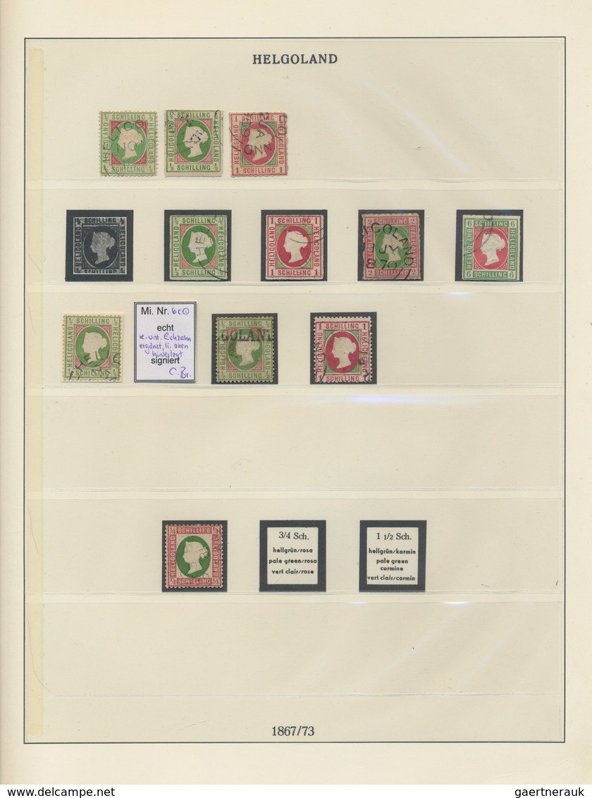 Helgoland - Marken Und Briefe: 1867/1890, Umfangreiche Sammlung Von Marken Und Belegen Im Lindner-Ri - Helgoland