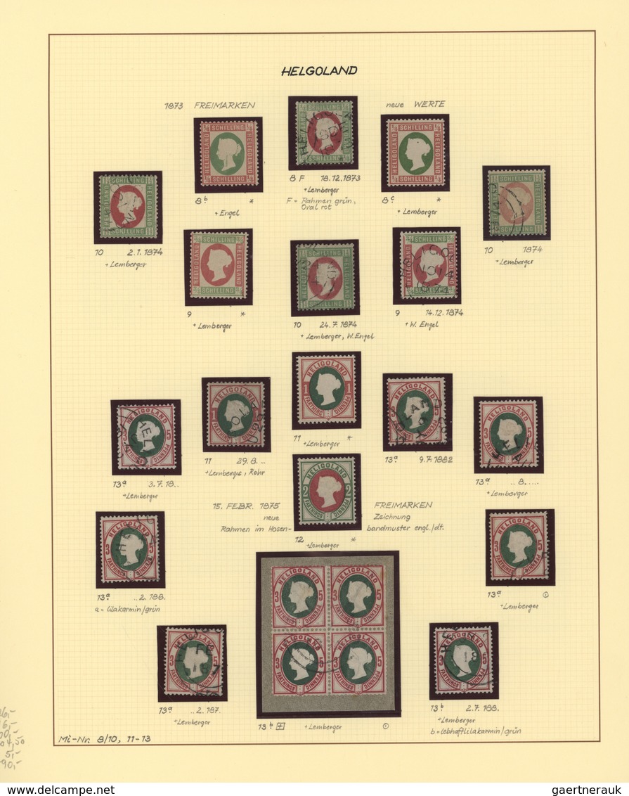 Helgoland - Marken Und Briefe: 1867/90, Sehr Saubere Gestempelte Und Ungebrauchte Sammlung , Dabei V - Helgoland