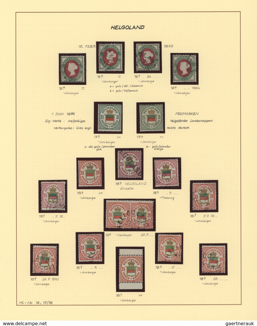 Helgoland - Marken Und Briefe: 1867/90, Sehr Saubere Gestempelte Und Ungebrauchte Sammlung , Dabei V - Heligoland