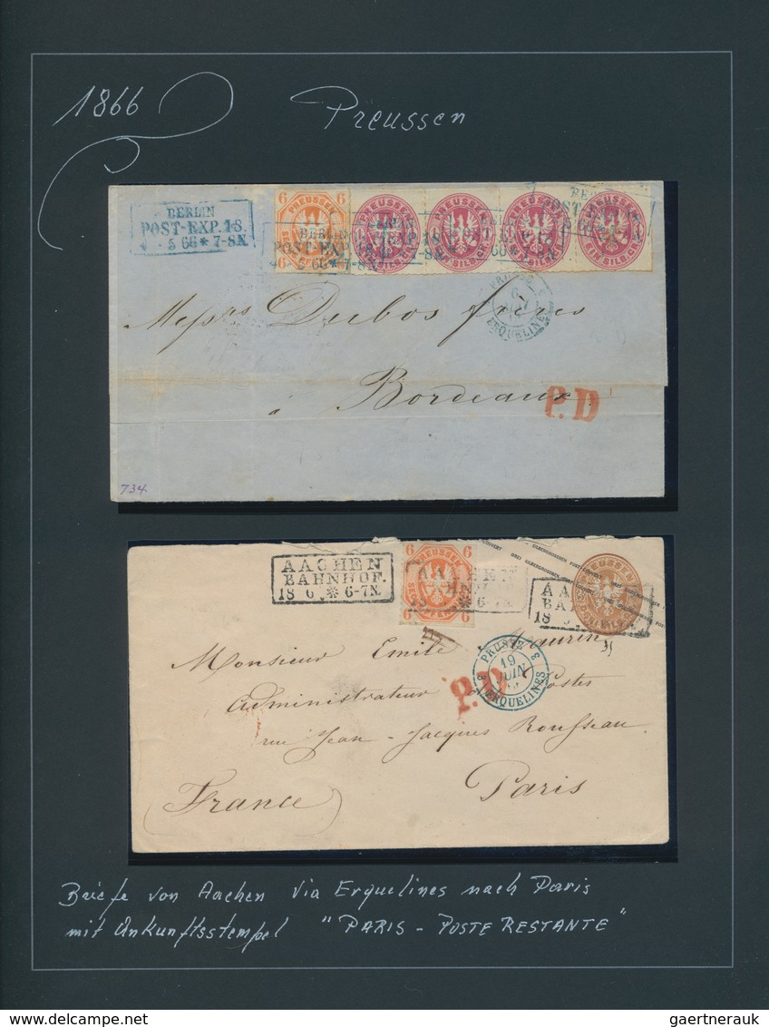 Preußen - Marken und Briefe: 1815/1867 (ca.), dekorative Ausstellungssammlung auf selbstgestalteten