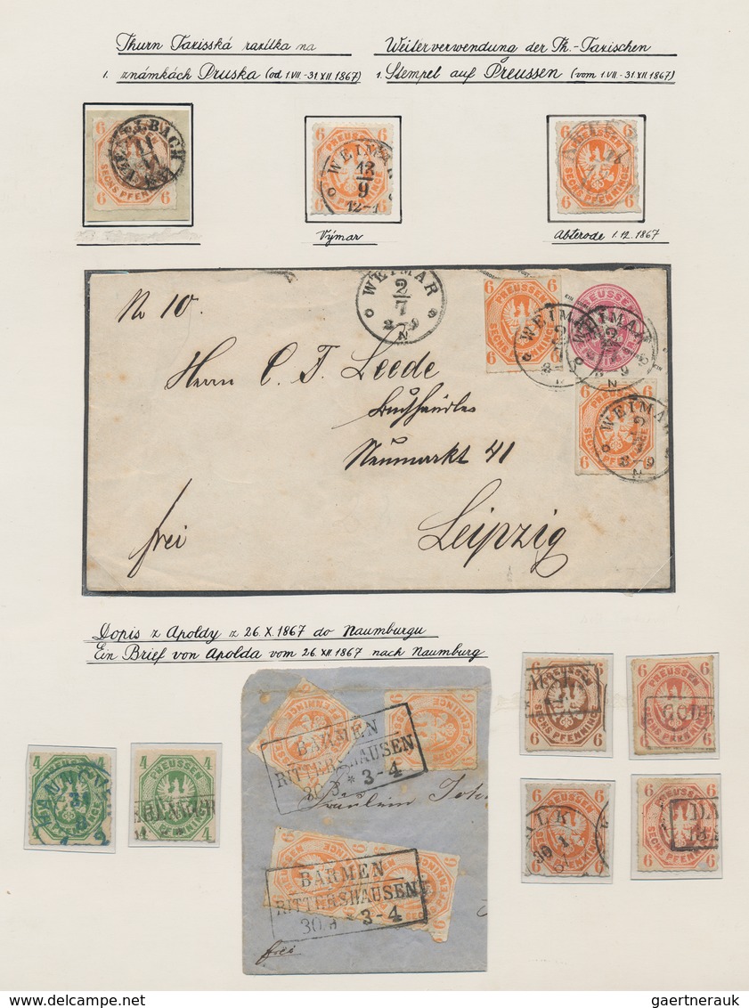 Preußen - Marken und Briefe: 1850/1867, schöne Sammlung aller Ausgaben (außer Innendienst 1866) nach