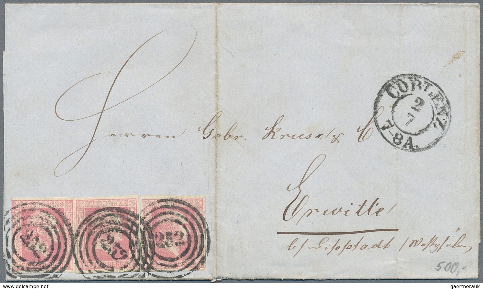 Preußen - Marken und Briefe: 1856/1868 (ca.), umfangreicher Posten von über 130 Belegen, dabei Farb-