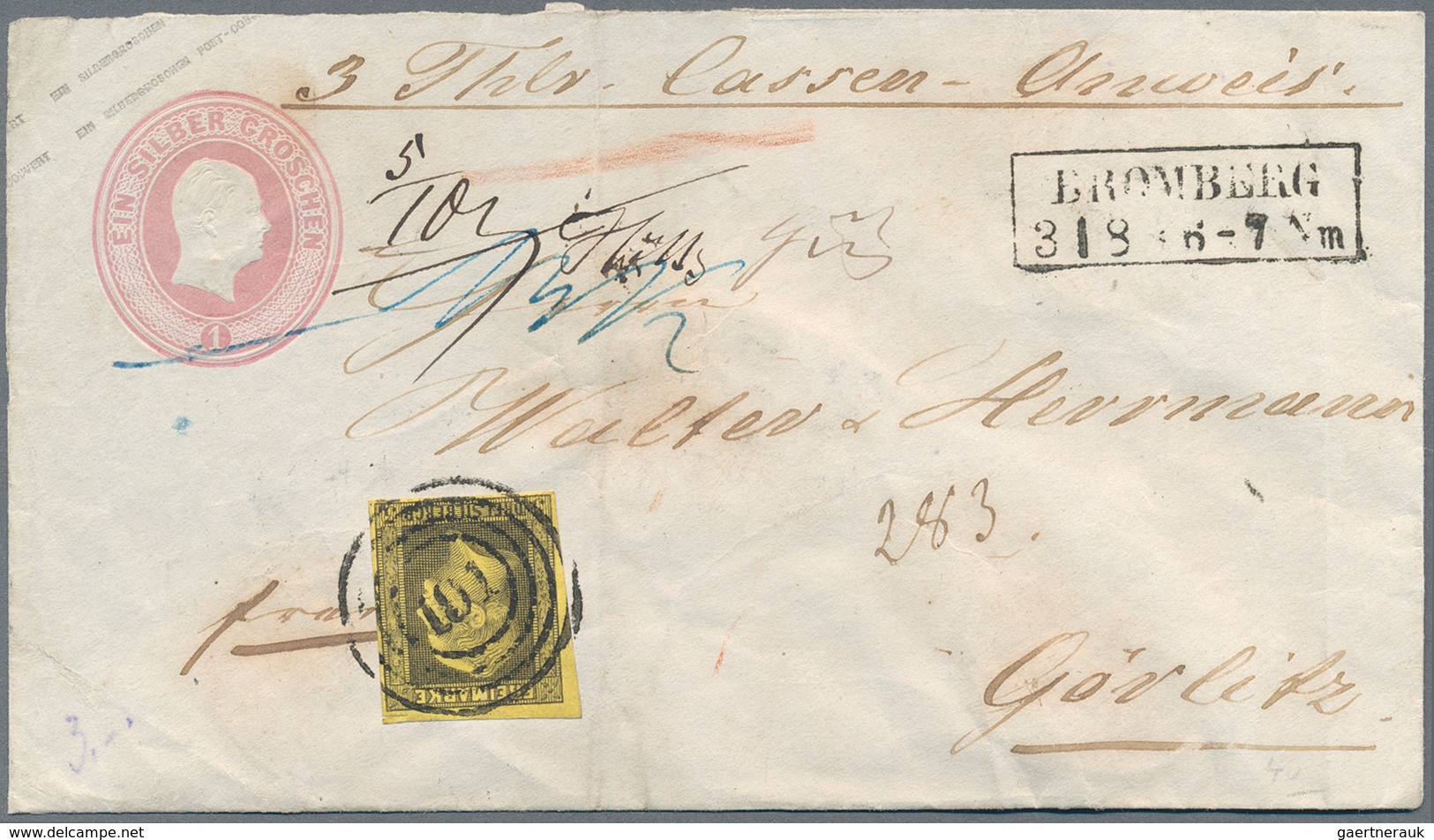 Preußen - Marken und Briefe: 1856/1868 (ca.), umfangreicher Posten von über 130 Belegen, dabei Farb-