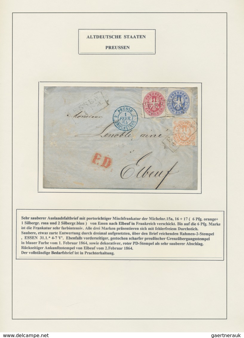 Preußen - Marken und Briefe: 1861/1867 (ca.), inhaltsreiche, individuell aufgezogene Nachlass-Sammlu