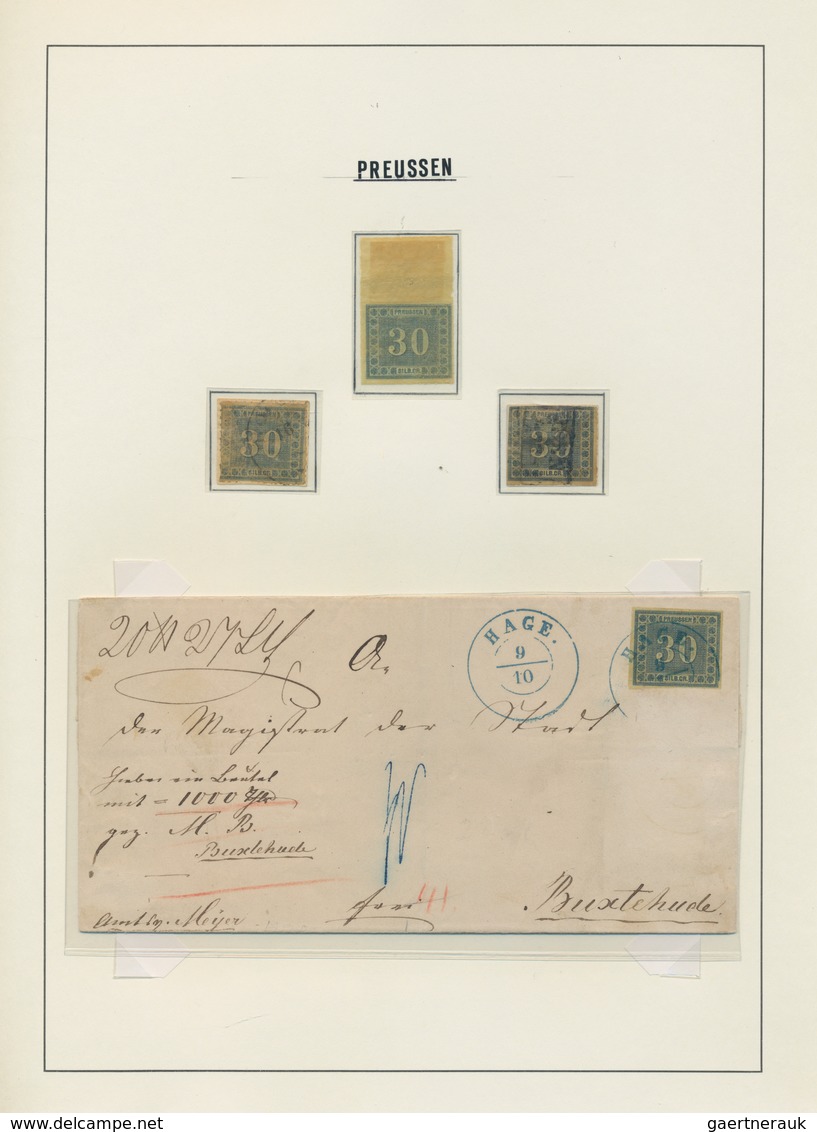 Preußen - Marken und Briefe: 1861/1867 (ca.), inhaltsreiche, individuell aufgezogene Nachlass-Sammlu