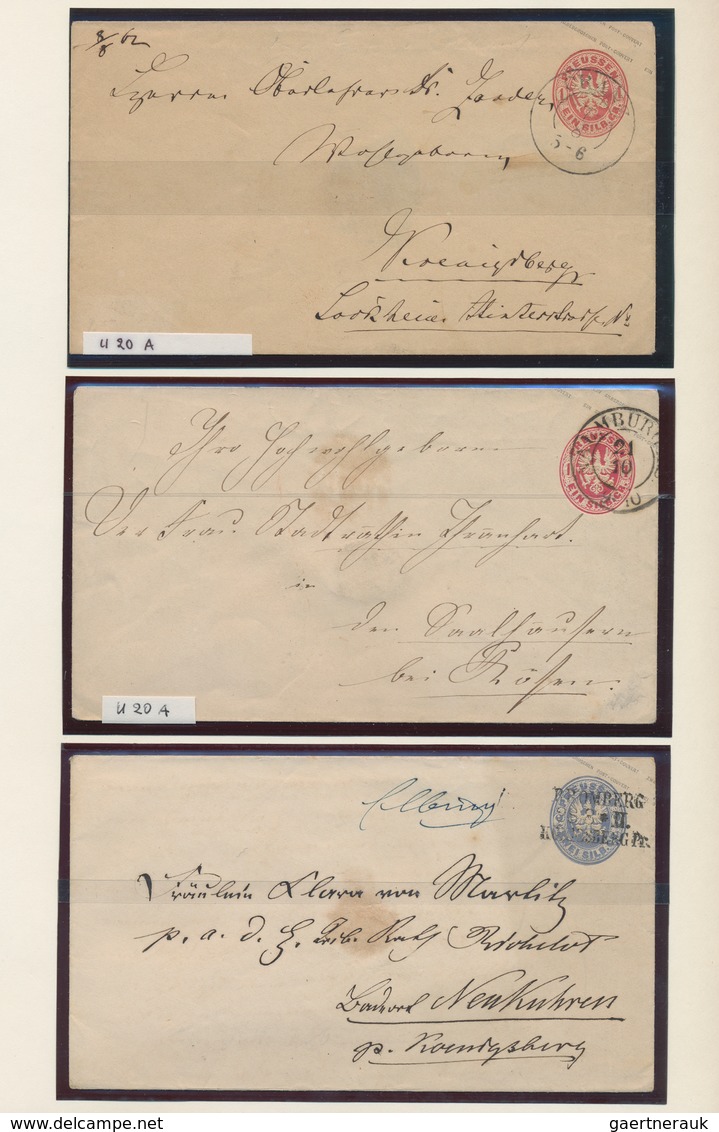 Preußen - Ganzsachen: 1851/1867, Sammlung Von Ca. 120 Ganzsachenumschlägen Mit Kopf-, Wappen- Und Th - Other & Unclassified