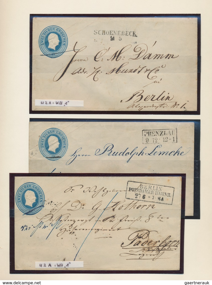 Preußen - Ganzsachen: 1851/1867, Sammlung Von Ca. 120 Ganzsachenumschlägen Mit Kopf-, Wappen- Und Th - Other & Unclassified