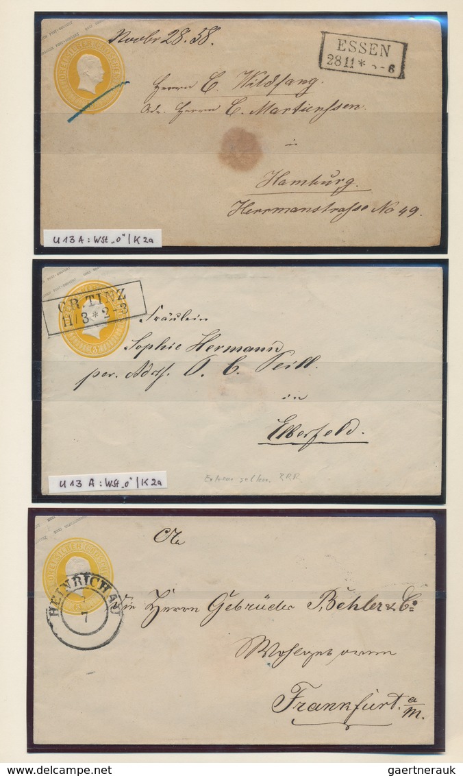 Preußen - Ganzsachen: 1851/1867, Sammlung Von Ca. 120 Ganzsachenumschlägen Mit Kopf-, Wappen- Und Th - Otros & Sin Clasificación