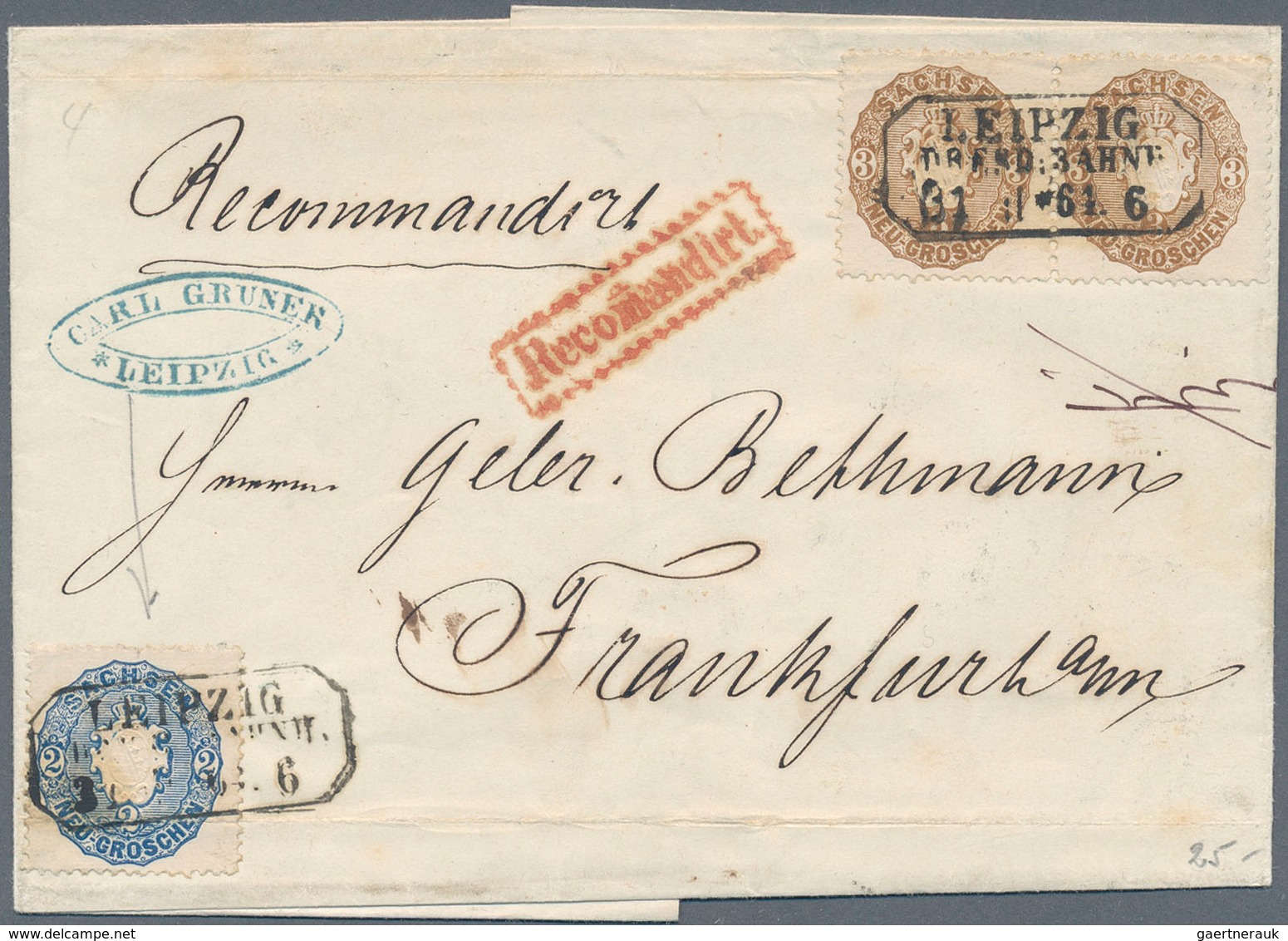 Sachsen - Marken Und Briefe: 1851/1867 (ca.), Abwechslungsreicher Posten Von Rund 110 Belegen, Dabei - Saxony