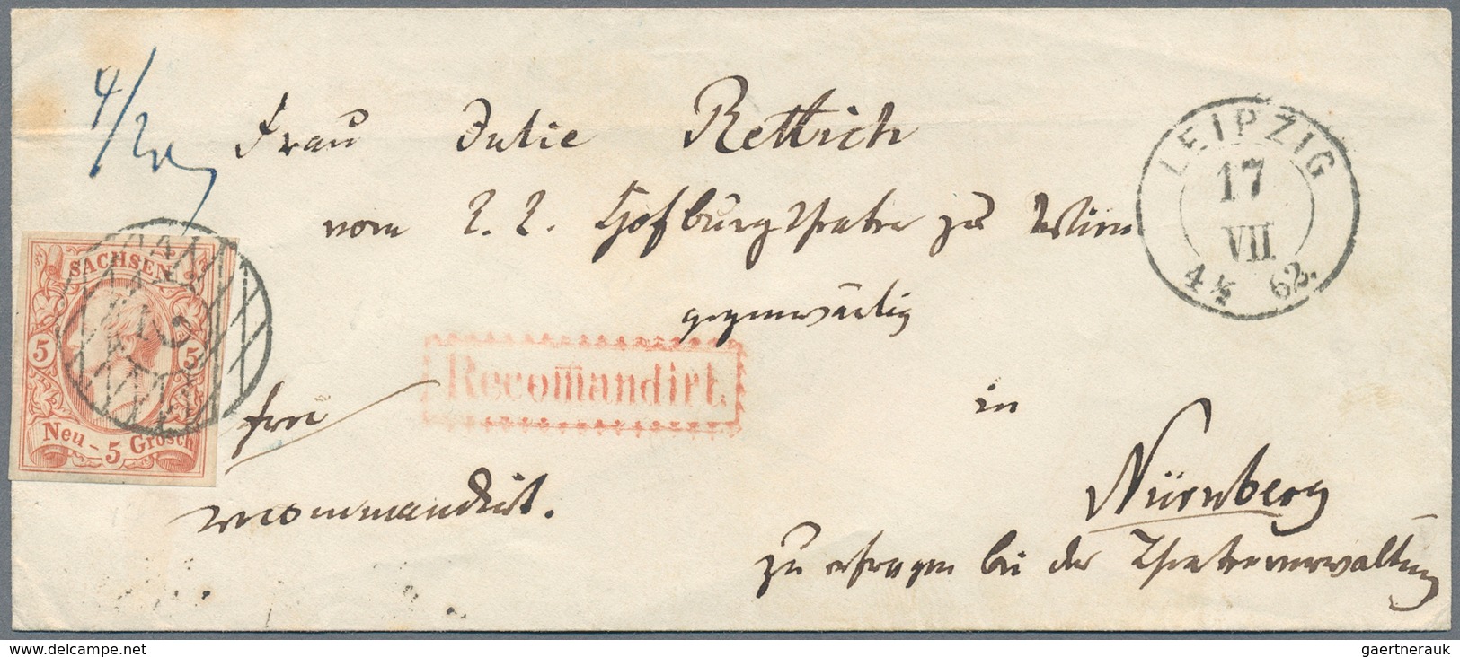 Sachsen - Marken und Briefe: 1854/1872 (ca.), Partie von rund 170 Belegen mit viel Bahnpost, Drucksa