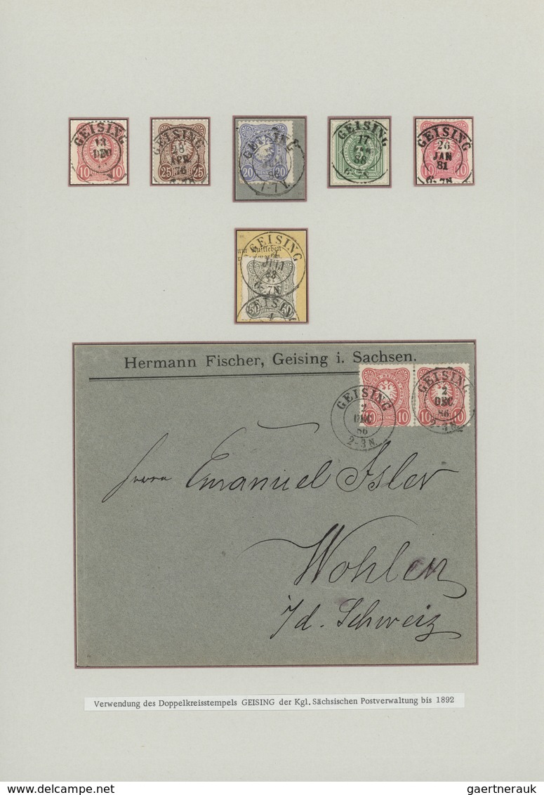 Sachsen - Nachverwendete Stempel: 1872/1900 (ca.), Nachverwendungen und Ablöser, umfassende Sammlung