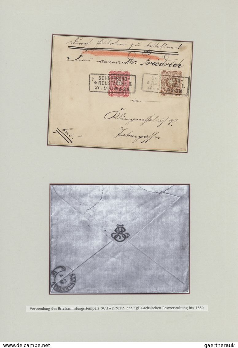 Sachsen - Nachverwendete Stempel: 1872/1900 (ca.), Nachverwendungen und Ablöser, umfassende Sammlung