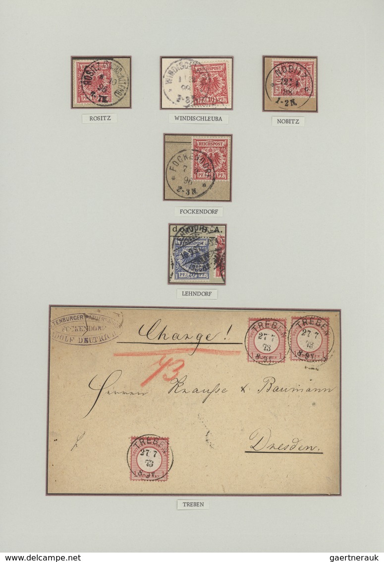 Sachsen - Nachverwendete Stempel: 1872/1900 (ca.), Nachverwendungen und Ablöser, umfassende Sammlung