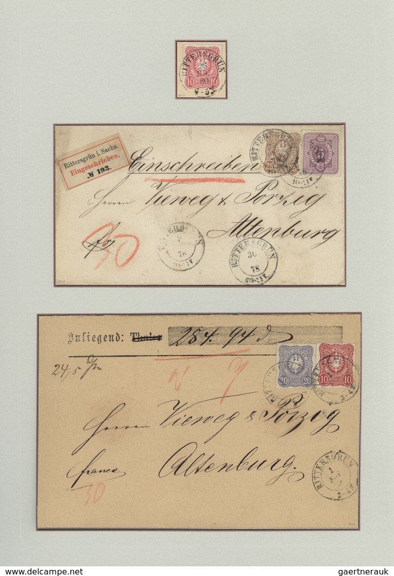 Sachsen - Nachverwendete Stempel: 1872/1900 (ca.), Nachverwendungen und Ablöser, umfassende Sammlung