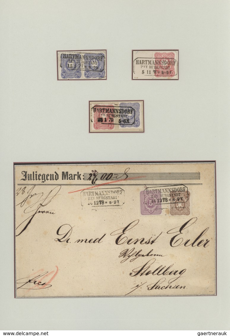 Sachsen - Nachverwendete Stempel: 1872/1900 (ca.), Nachverwendungen und Ablöser, umfassende Sammlung