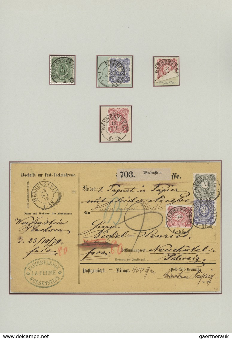 Sachsen - Nachverwendete Stempel: 1872/1900 (ca.), Nachverwendungen und Ablöser, umfassende Sammlung